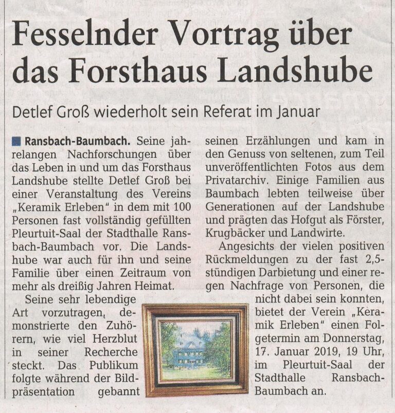 Detlef Groß Vortrag Forsthaus Landshube